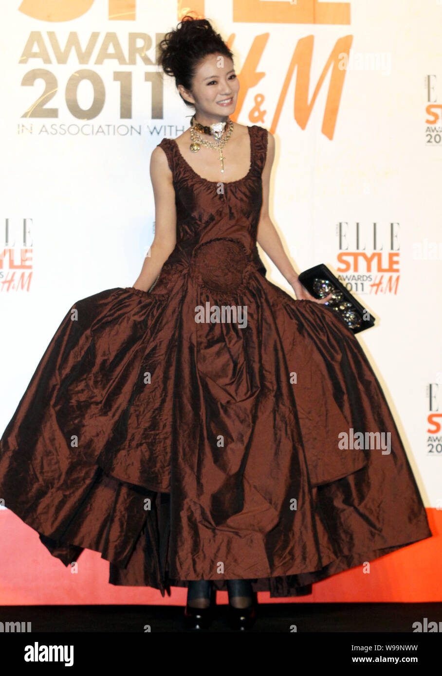 Taiwanese actress Ady Ang attends the Elle Style Awards 2011 ceremony in Shanghai, China, 15 November 2011. Stock Photo