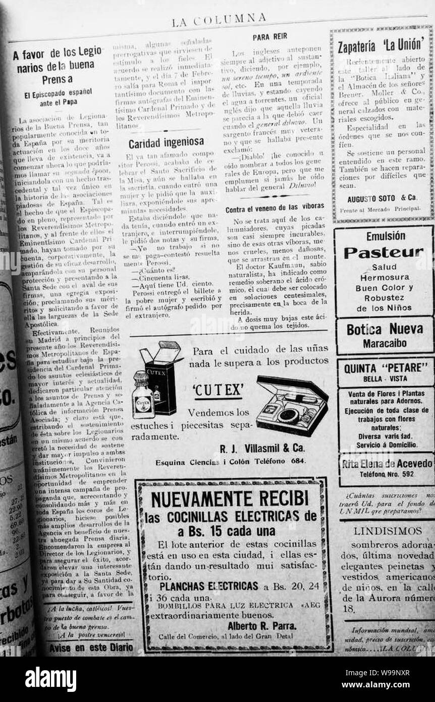 Diario La Columna. Página interior Stock Photo Alamy