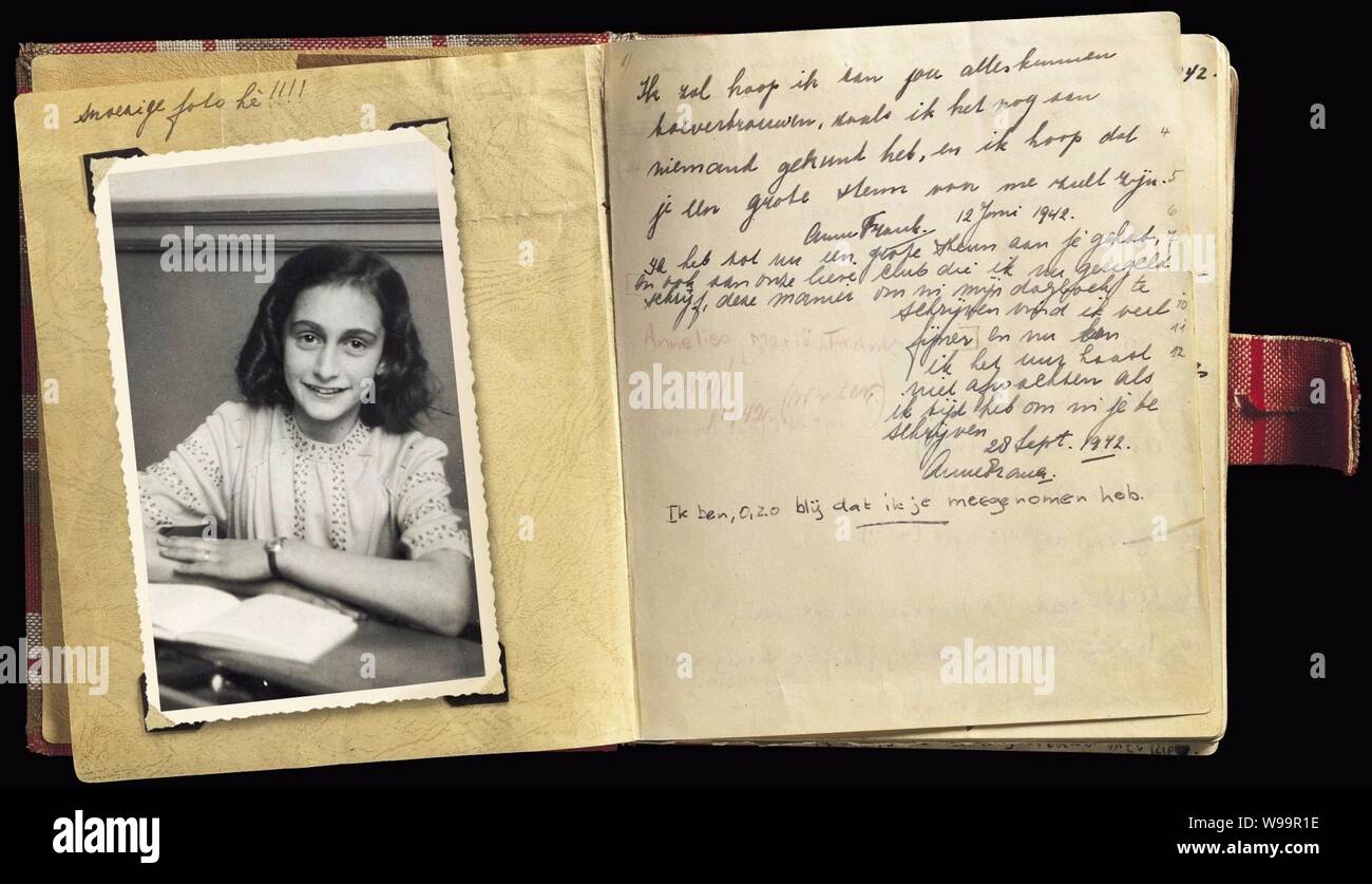 Diary of Anne Frank 28 sep 1942. Stock Photo