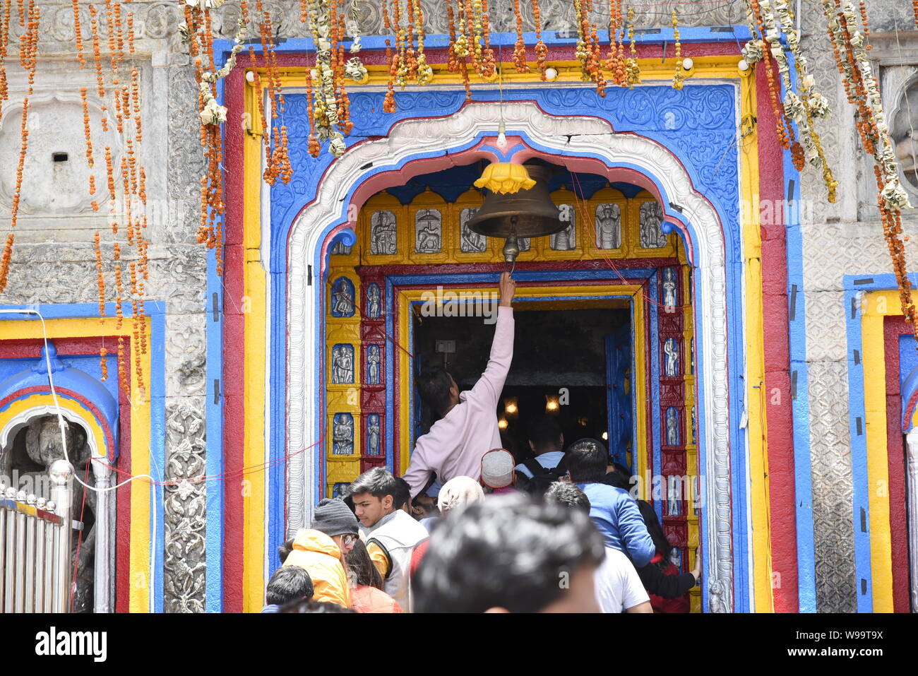 Holy Hindu Temple of Lord Shri Kedarnath Shankar Bholenath Temple 2019 view in Chamoli/Rudraprayag District , Uttrakhand , India , Asia Stock Photo