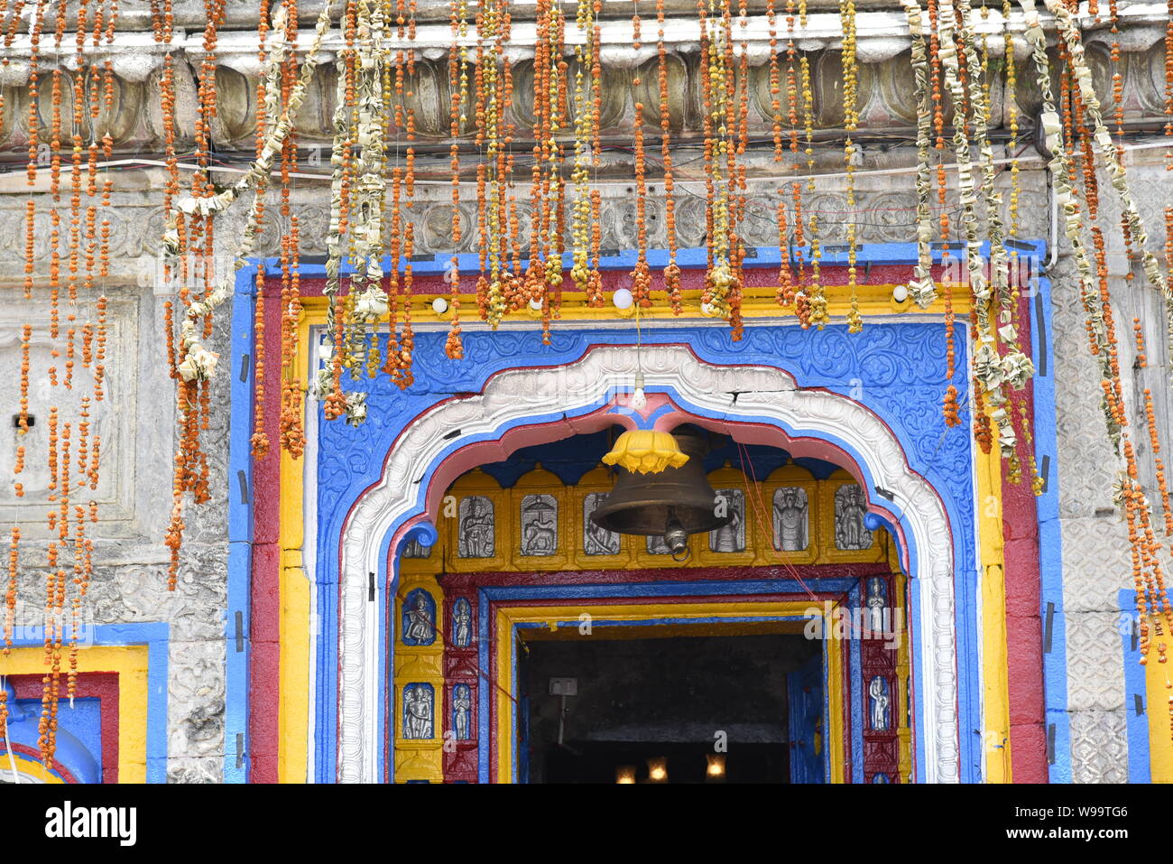 Holy Hindu Temple of Lord Shri Kedarnath Shankar Bholenath Temple 2019 view in Chamoli/Rudraprayag District , Uttrakhand , India , Asia Stock Photo