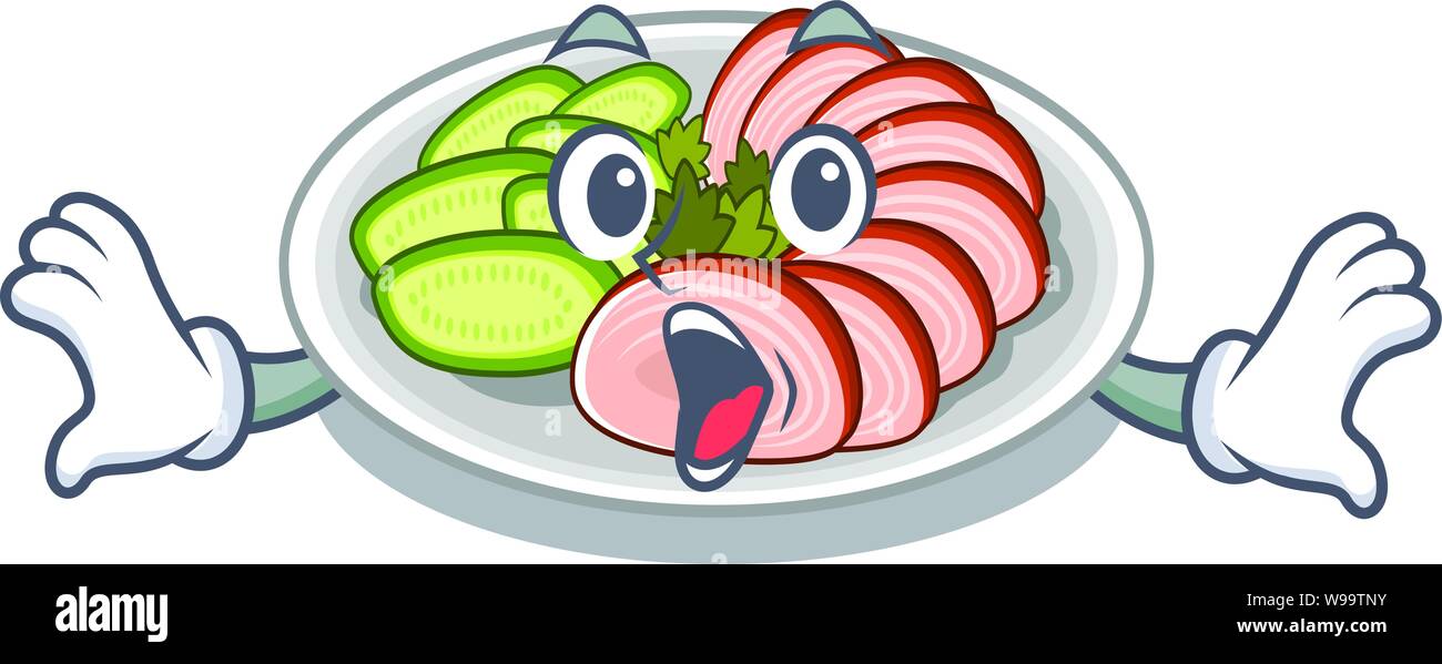 Surprised peking dunking fried in mascot pan Stock Vector