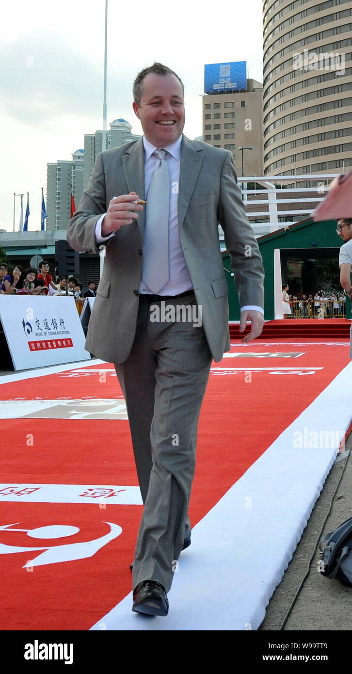Scottish snooker player John Higgins is pictured during a red carpet show at the Shanghai Grand Stage on the eve of the Bank of Communications 2011 Wo Stock Photo