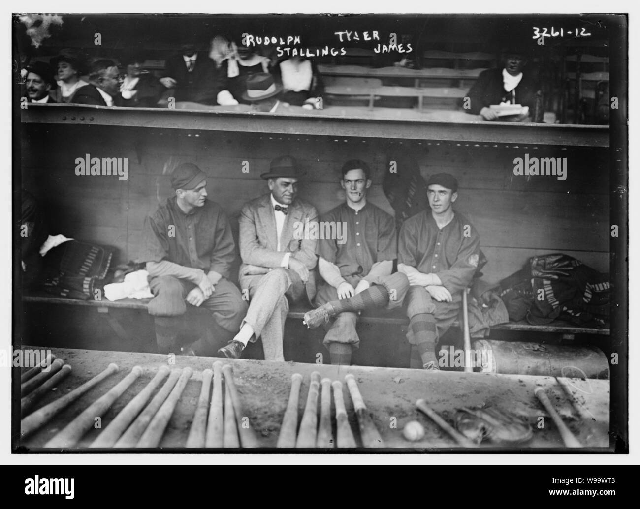 Dick Rudolph, manager George Stallings, Lefty Tyler, Bill James, Boston ...