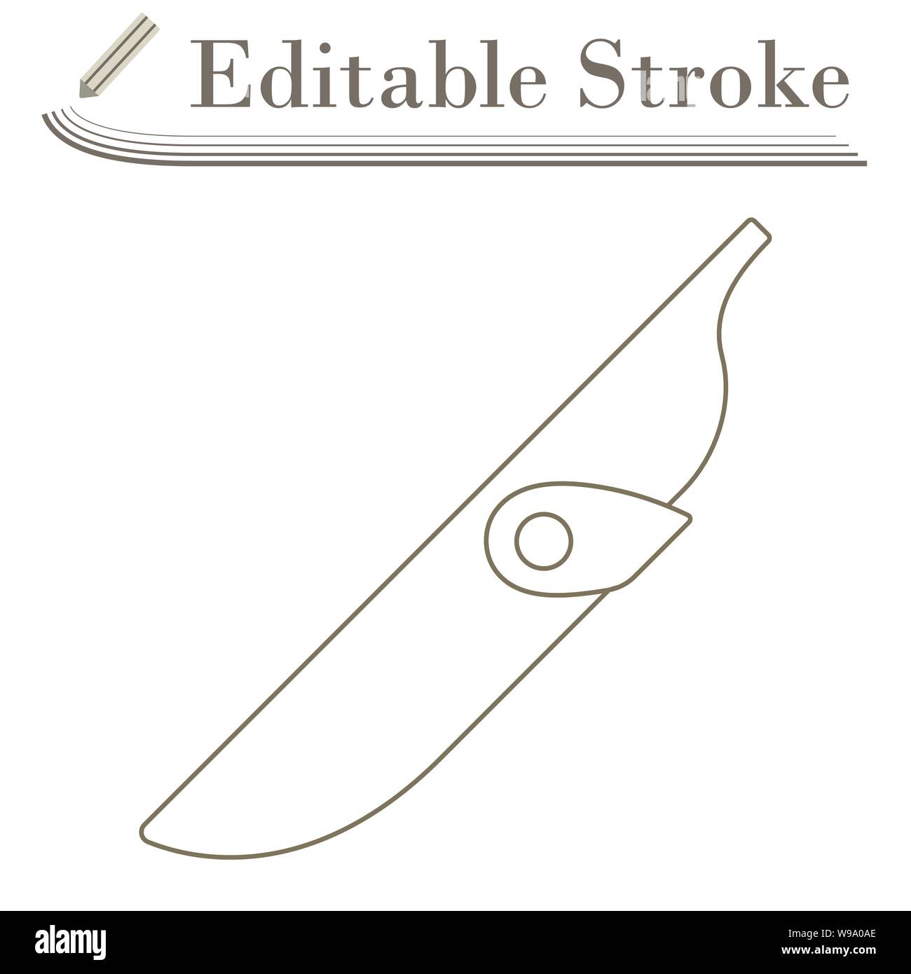 Knife Scabbard Icon. Editable Stroke Simple Design. Vector Illustration. Stock Vector