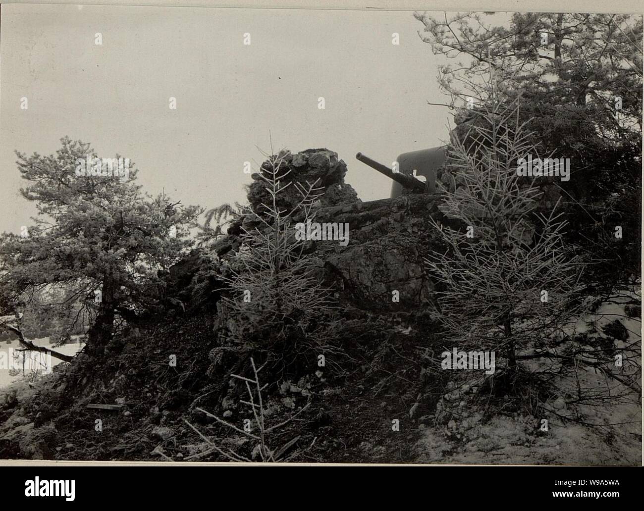 Die 47 mm L44 Marinekanone eingebaut nächst der Schießstätte in