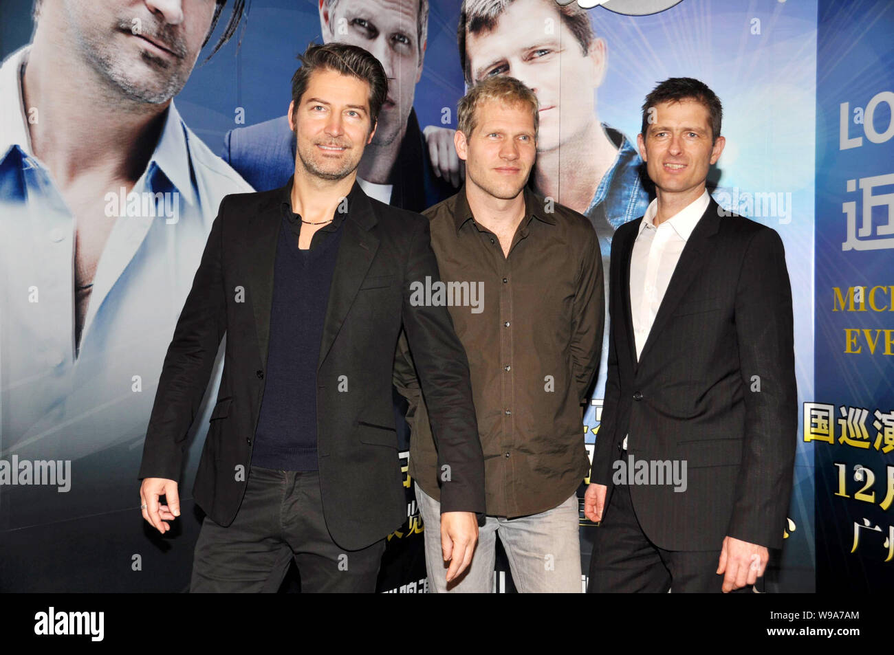 Danish rock band Michael Learns to Rock, known as MLTR, attends a meeting with Chinese fans in Shanghai, China, 6 December 2010.   Michael Learns to R Stock Photo