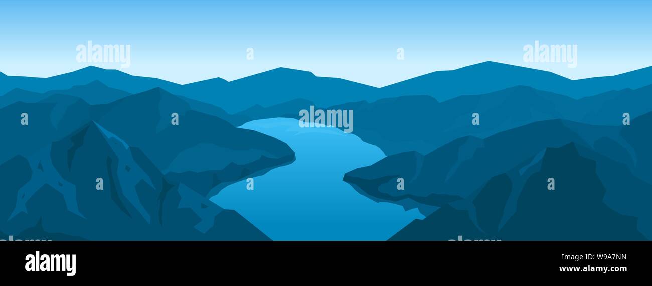 Mountains landscape and river Stock Vector Image & Art - Alamy