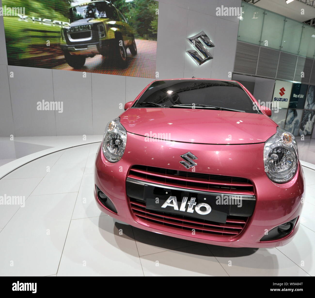 --File-- A Suzuki Alto is seen during an auto show in Chongqing, China, June 11, 2009.   Suzuki Motor Corp, Japanese second-largest mini-car maker, is Stock Photo
