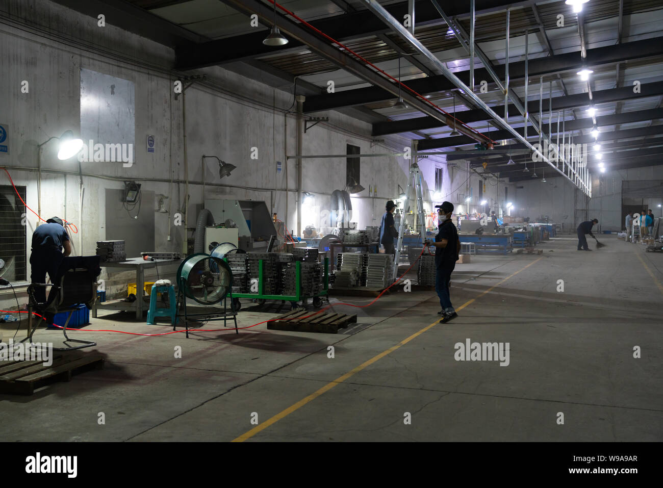 China factory workers near Shanghai, China. Stock Photo