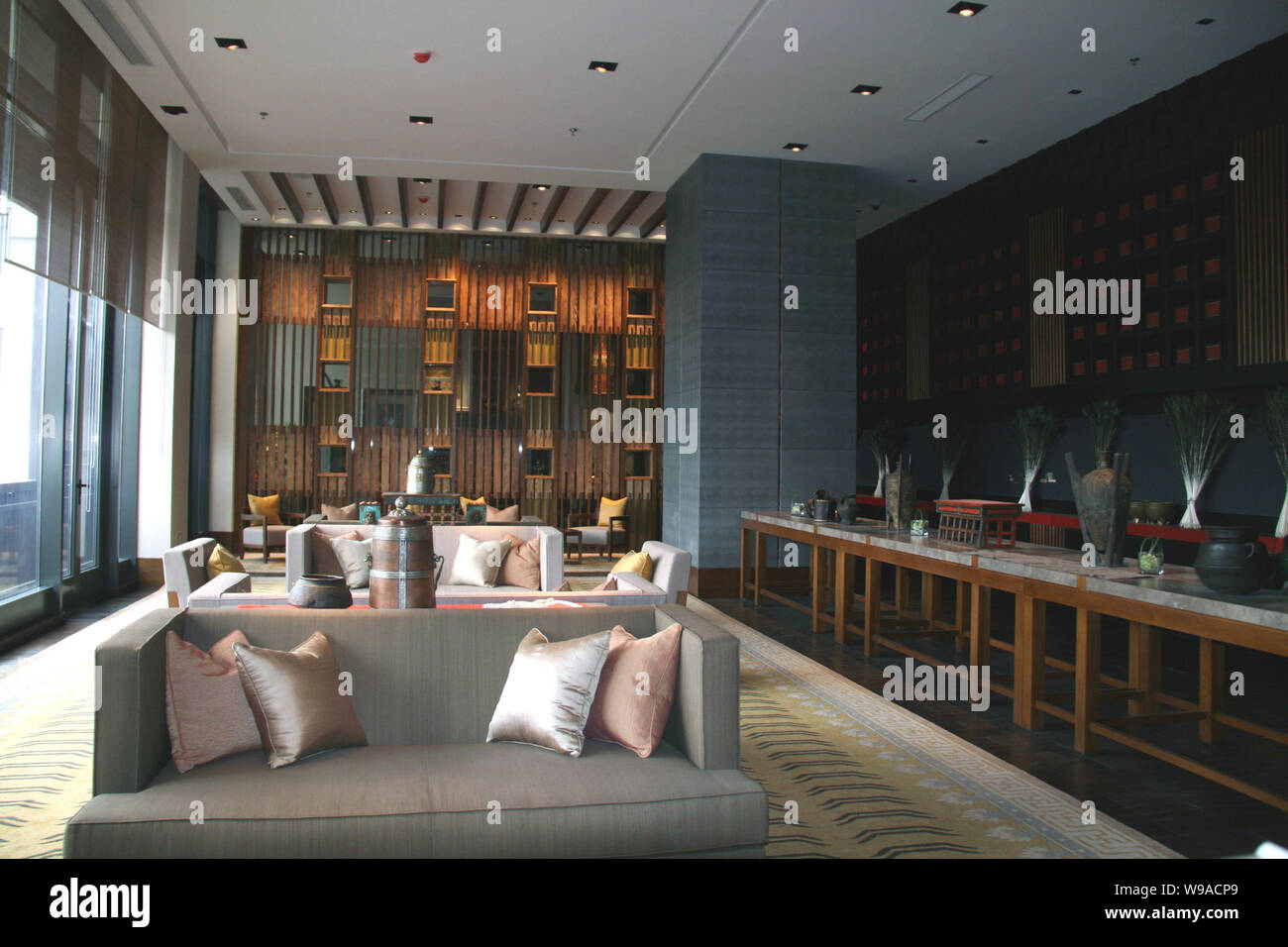 The interior view of the St. Regis Lhasa Resort in Lhasa, southwest ...