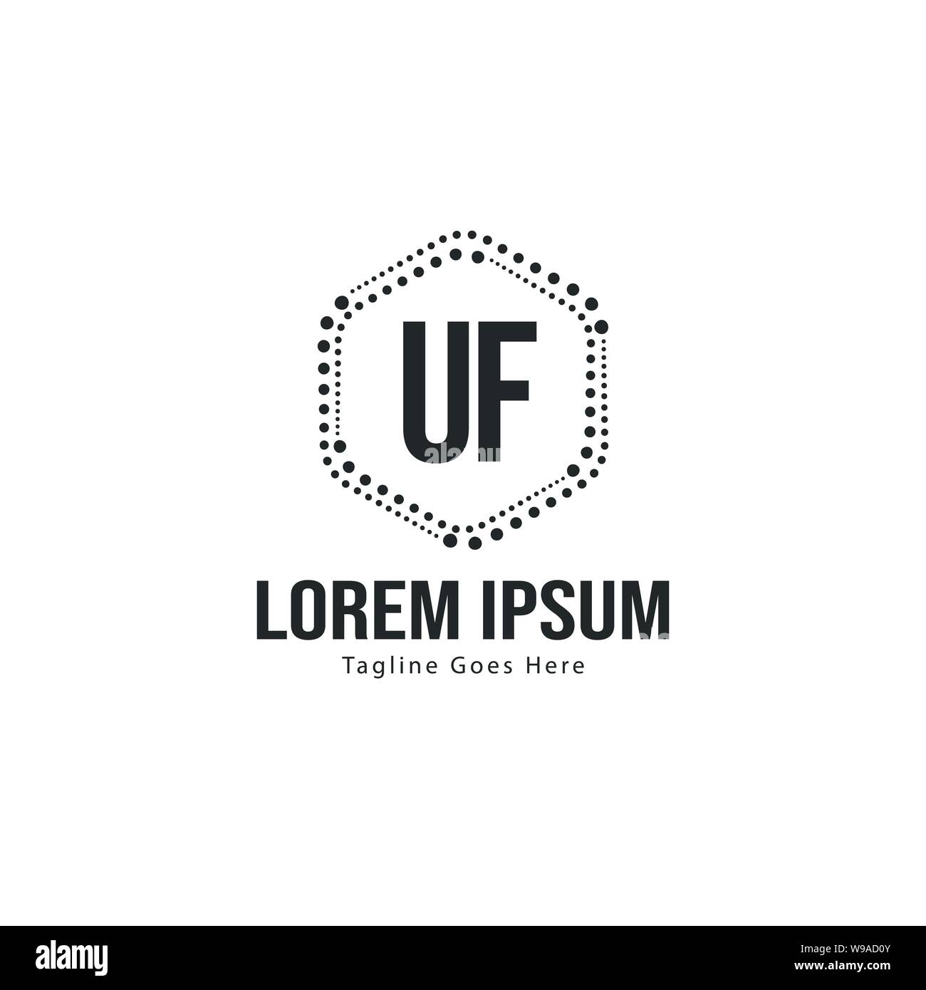 Uf logo design Black and White Stock Photos & Images - Alamy