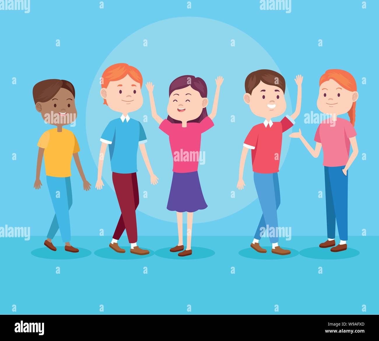 Young teenagers smiling and greeting Stock Vector Image & Art - Alamy