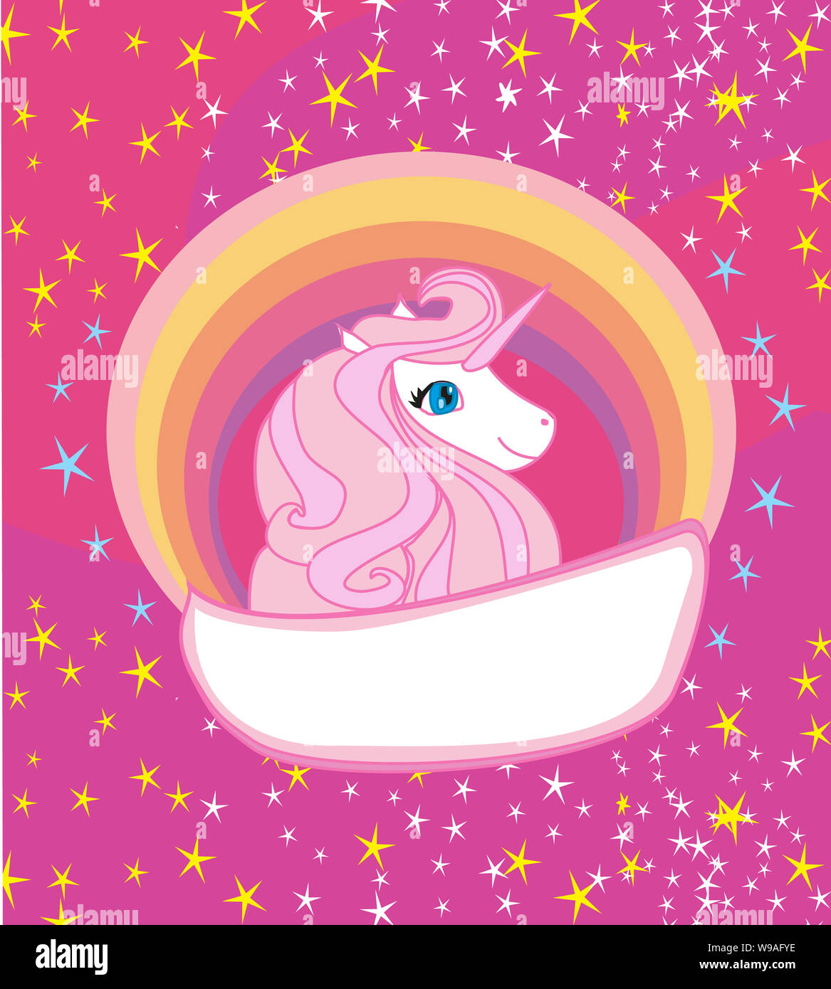 Card with a cute unicorn Stock Photo - Alamy