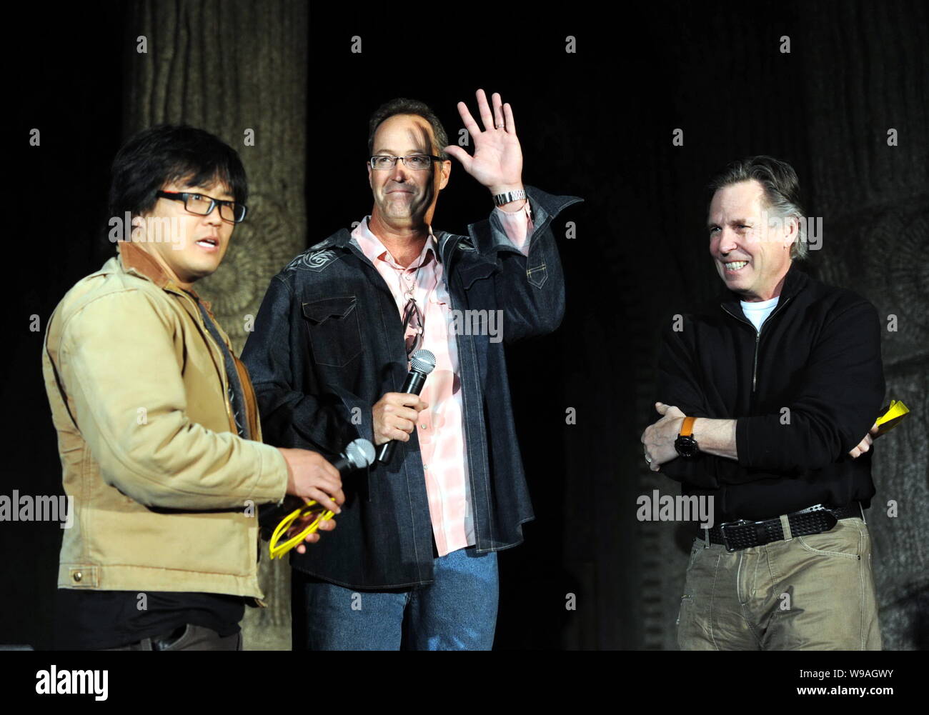 From Left Chinese Photographer Rao Xiaobing Director Of