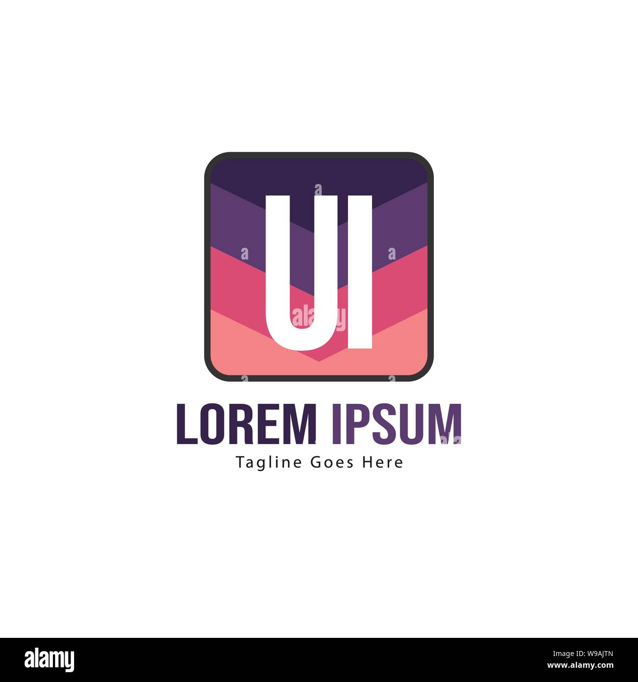 UI Letter Logo Design. Creative Modern UI Letters Icon Illustration ...