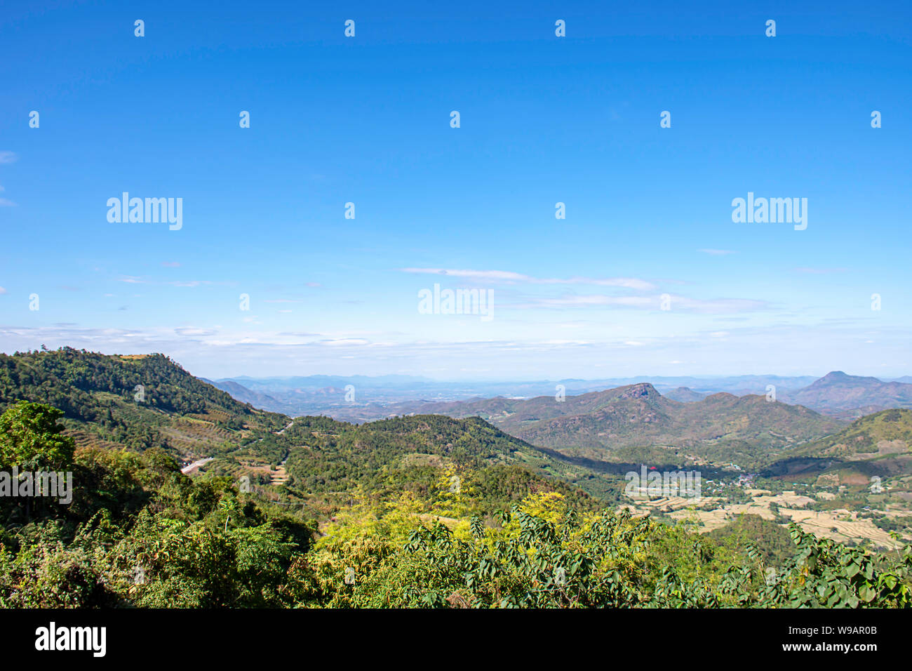 The beauty of mountains and sky at Phu Rua , Loei in Thailand. Stock Photo