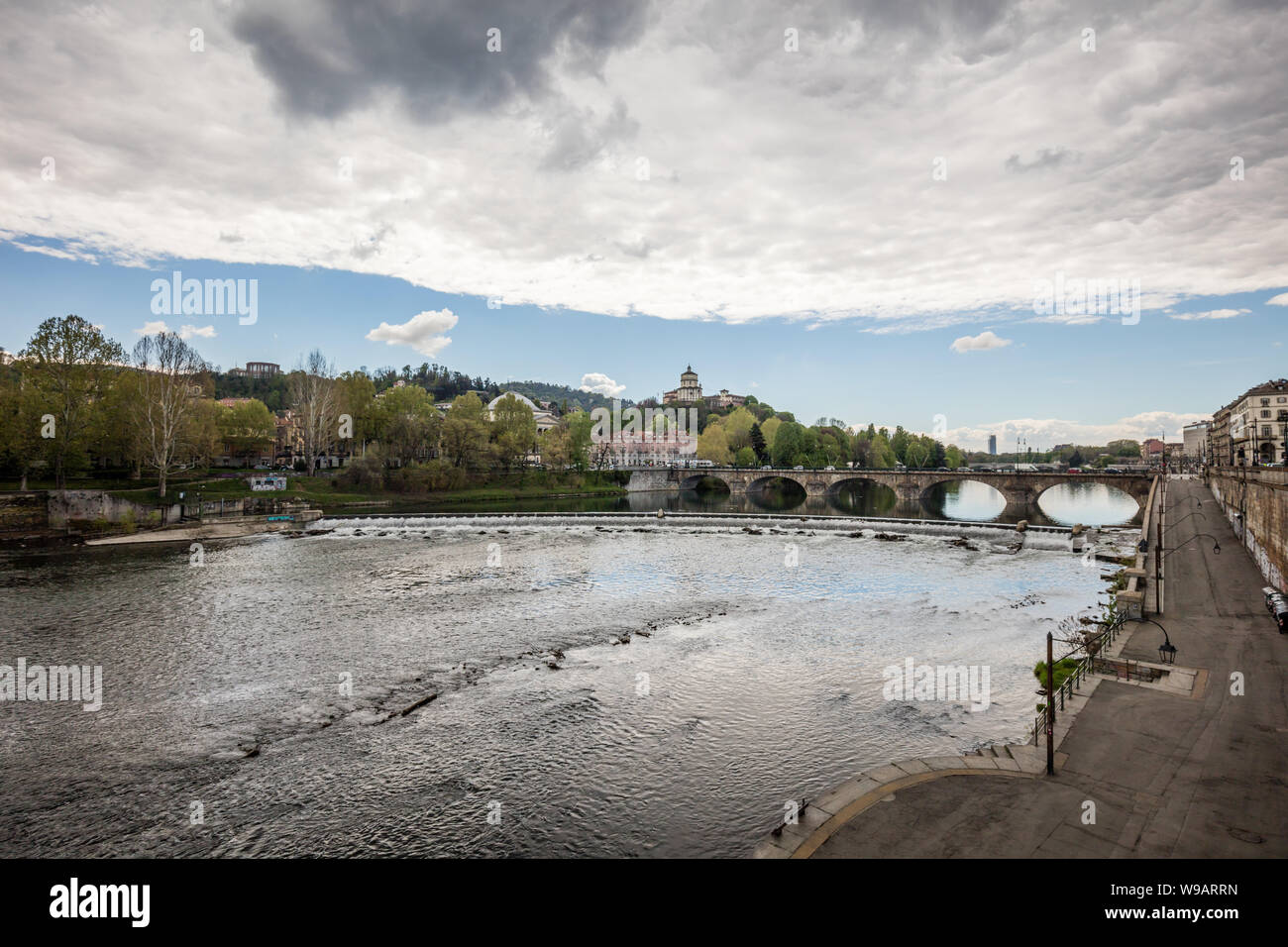 Turin Italy Rivers View on river Po in centre of Turin, Italy Stock Photo - Alamy