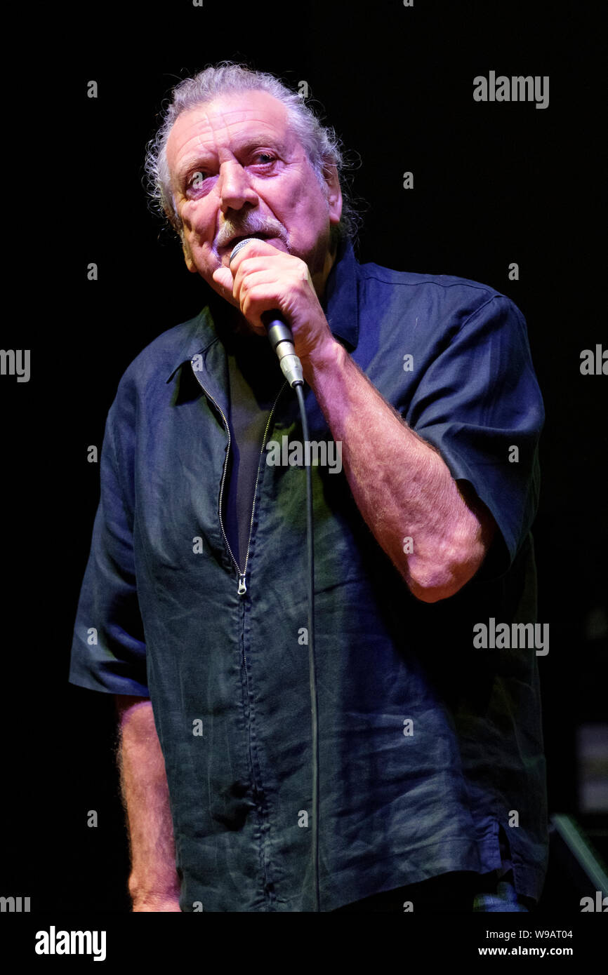 Robert Plant (Saving Grace) performing at the WOMAD festival, Charlton Park, UK. July 28, 2019 Stock Photo