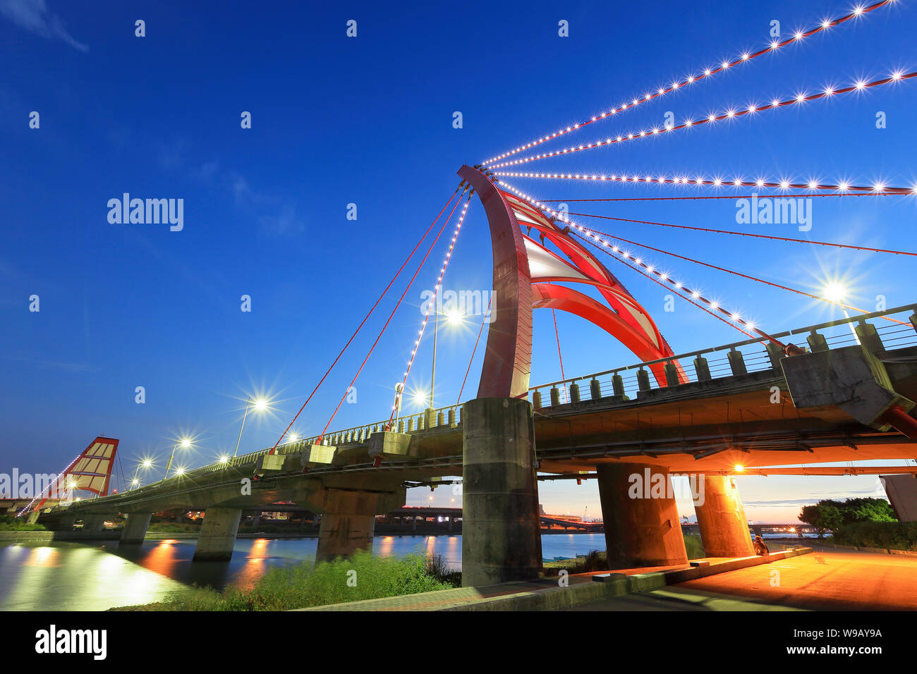 Juigang bridge in Hsinchu, Taiwan Stock Photo