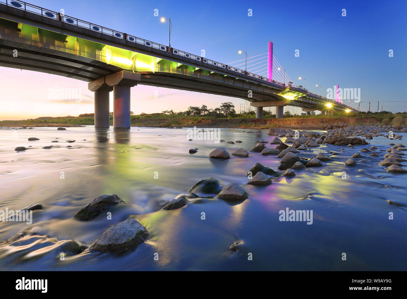 Jiushe bridge in Hsinchu, Taiwan Stock Photo