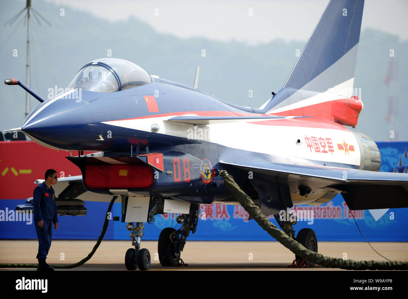 A Ground Crew Staff Refuels A J 10 Fighter Jet Of The Bayi Acrobatic Team Perform During A Demo Flight At The 8th China International Aviation And Aer Stock Photo Alamy A Ground Crew Staff Refuels A J 10 Fighter Jet Of The Bayi Acrobatic Team Perform During A Demo Flight At The 8th China International Aviation And Aer Stock Photo Alamy