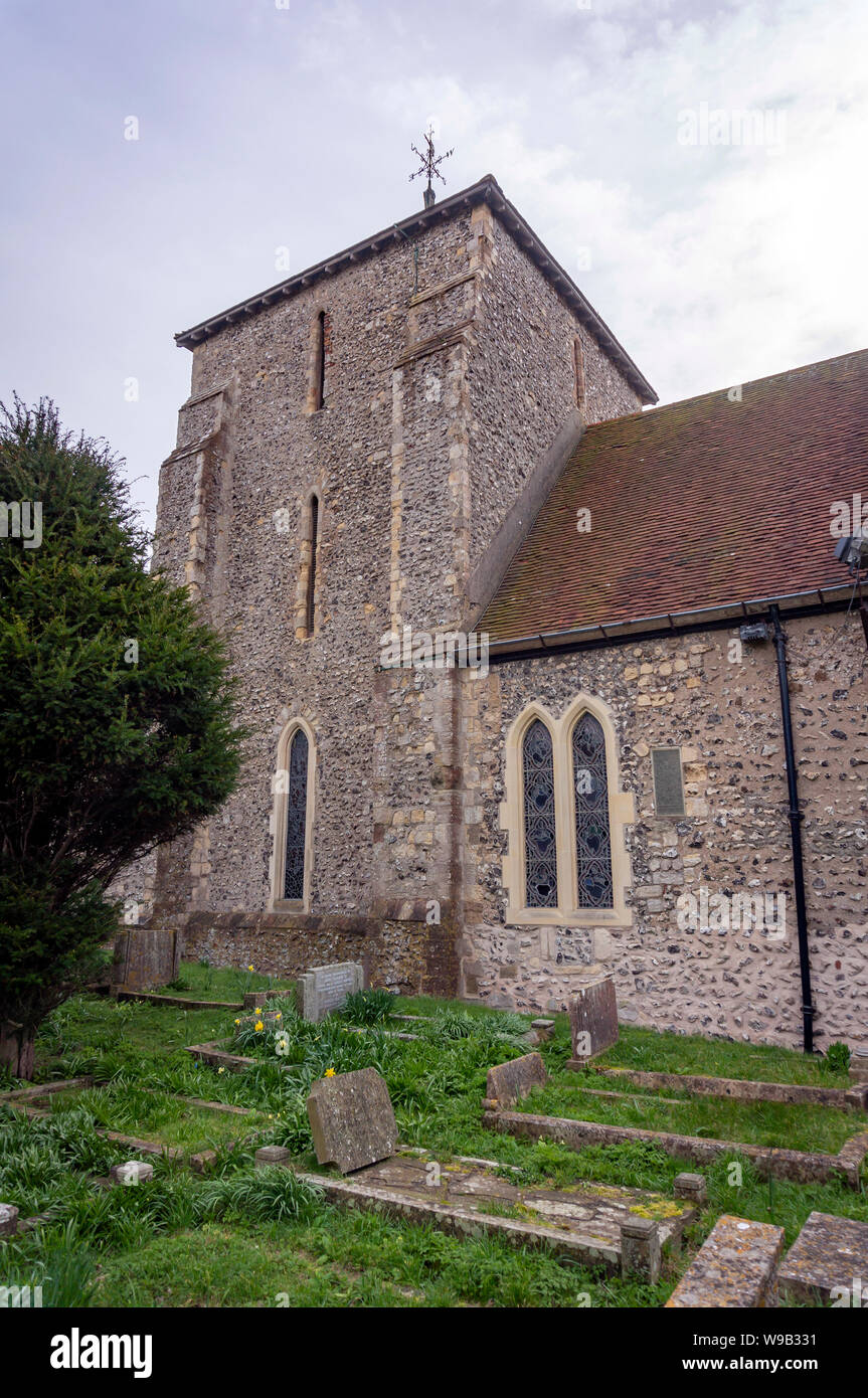 St Margaret's Church, Rottingdean near Brighton, East Sussex, UK Stock Photo