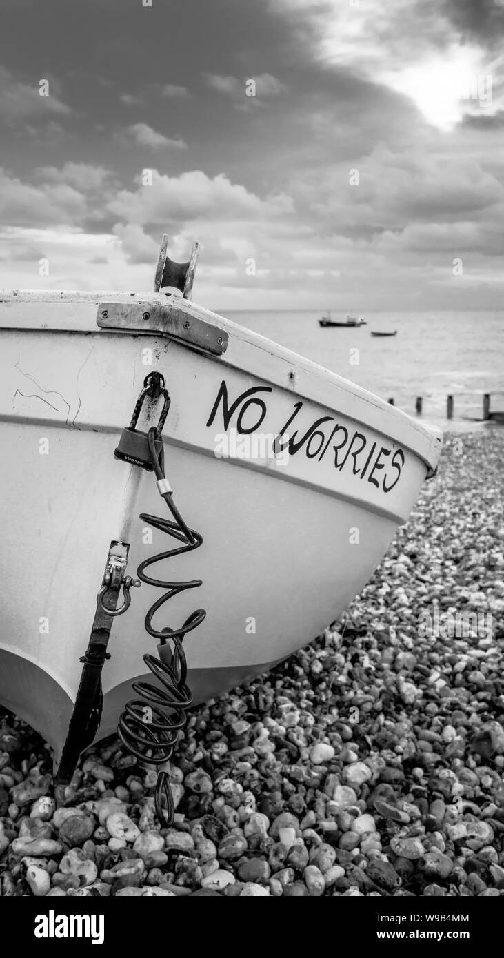 No worries boat at beach Stock Photo - Alamy