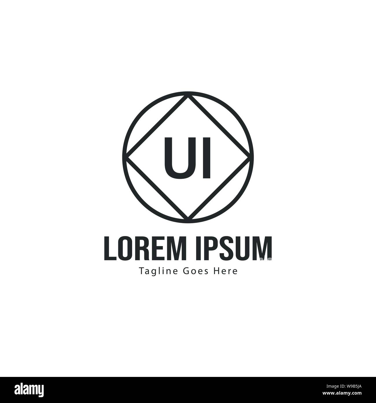 UI Letter Logo Design. Creative Modern UI Letters Icon Illustration ...