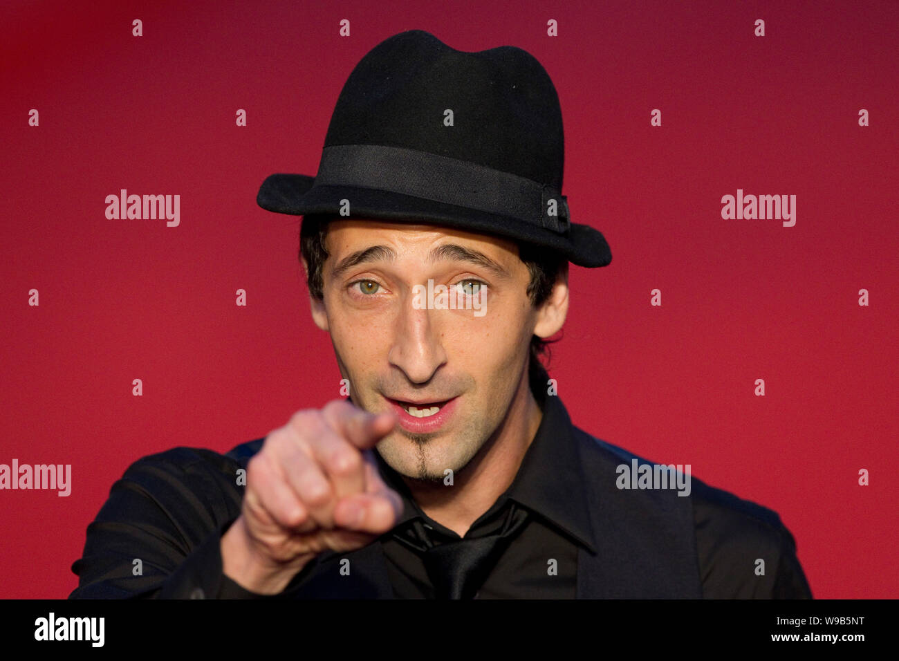 US actor Adrien Brody poses on the red carpet prior to the opening ceremony of the 13th Shanghai International Film Festival in Shanghai, China, June Stock Photo