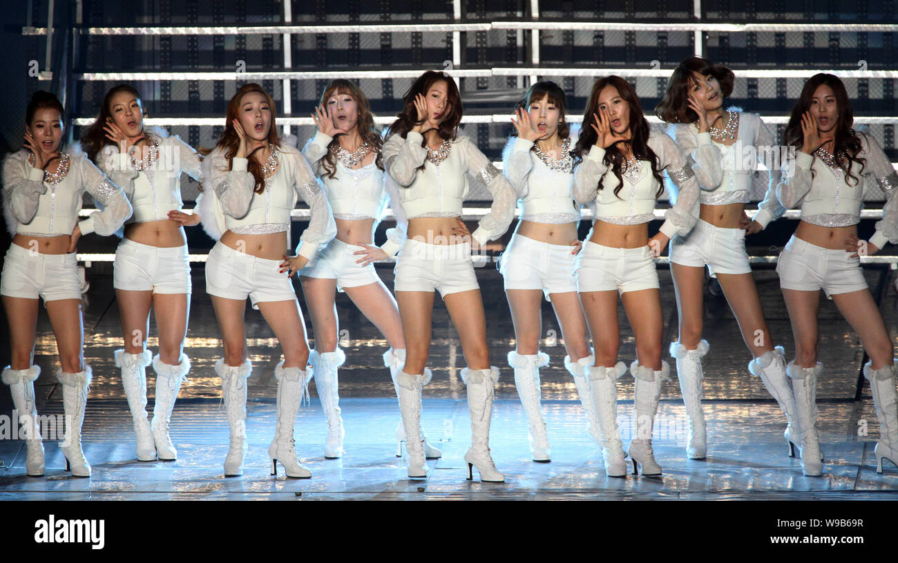 South Korean pop group Girls Generation performs at their