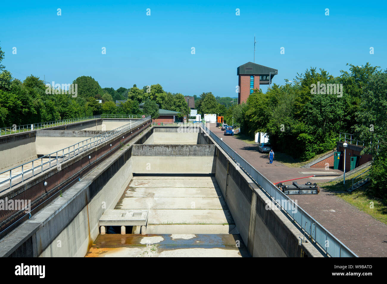 Deutschland, Ruhrgebiet, Kreis Recklinghausen, Henrichenburg, Bauarbeiten an der Neuen Schleuse Waltrop am Dortmund-Ems-Kanal Stock Photo