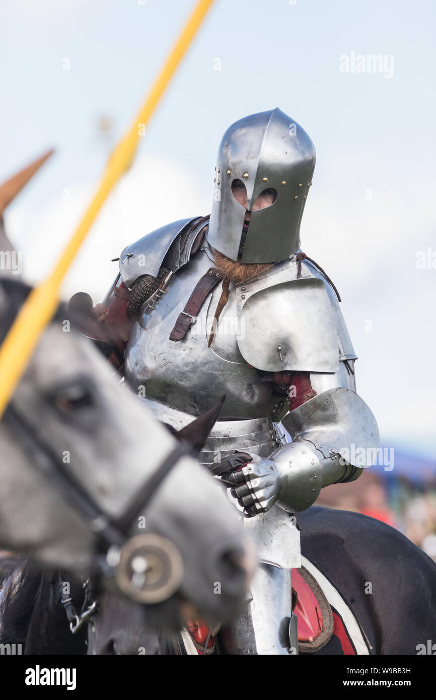 A man knight involved in a fight Stock Photo