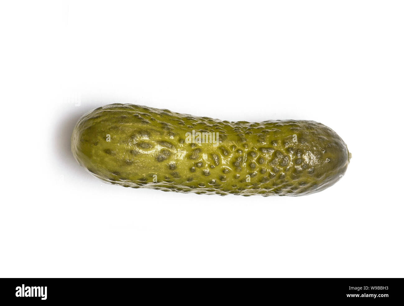 Pickled cucumber, salt cucumber isolated on white background, top view