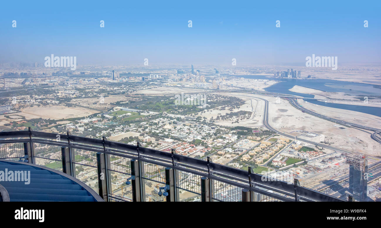 aerial view of Dubai in the United Arab Emirates Stock Photo