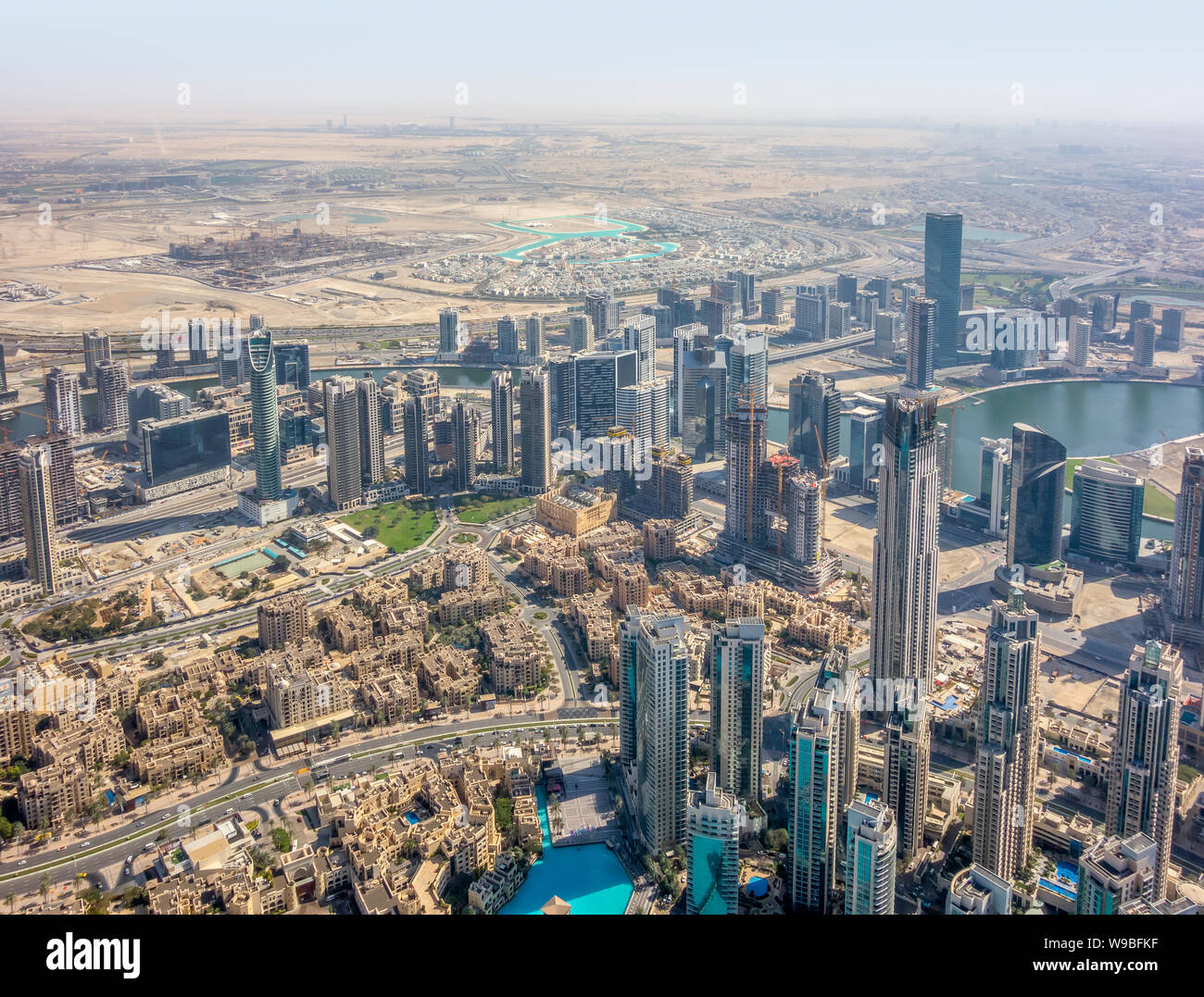 aerial view of Dubai in the United Arab Emirates Stock Photo