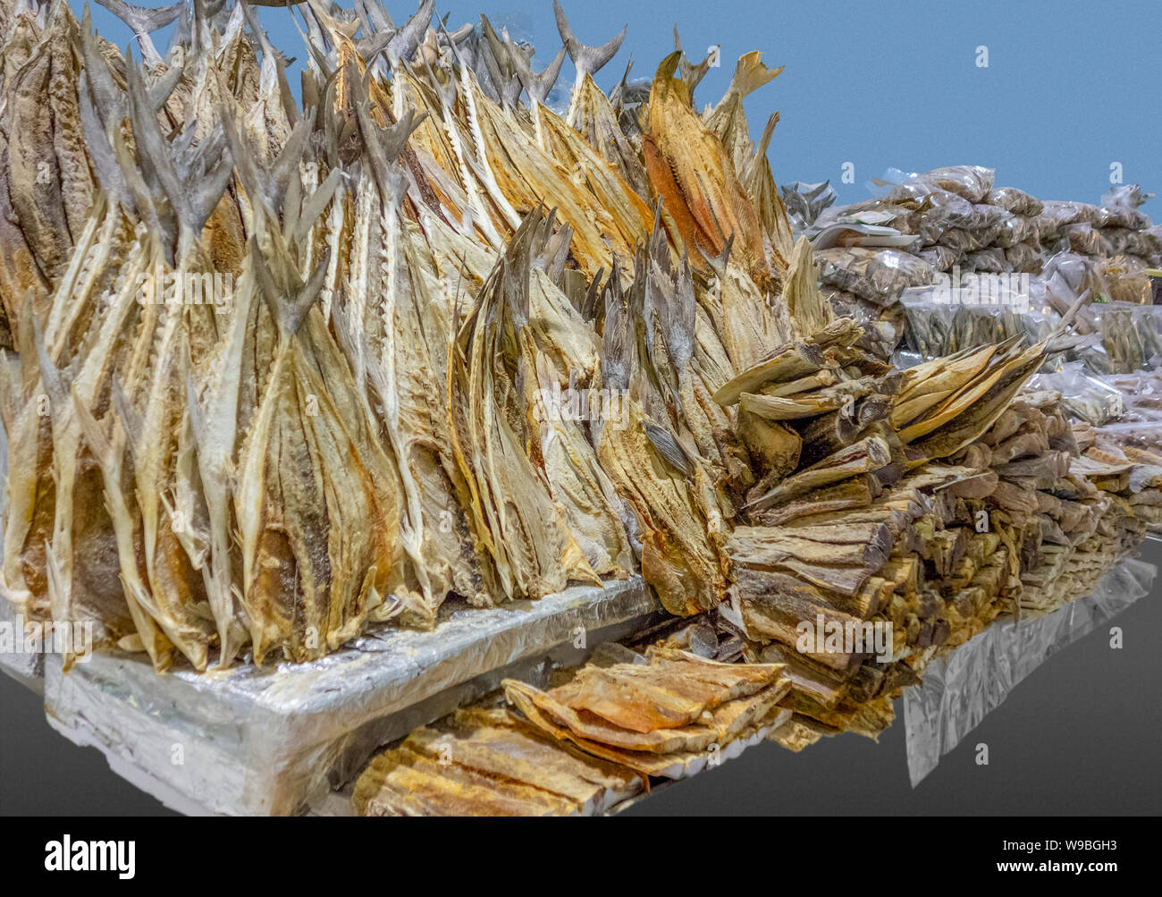 lots of dried seafood seen at a market in Dubai Stock Photo Alamy