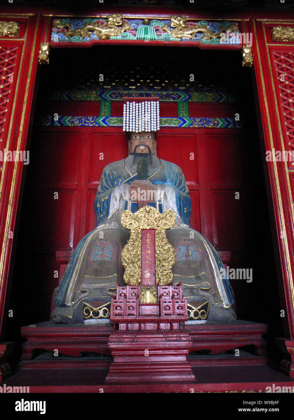 View of the statue of the Confucius is seen in the Confucius Temple on ...