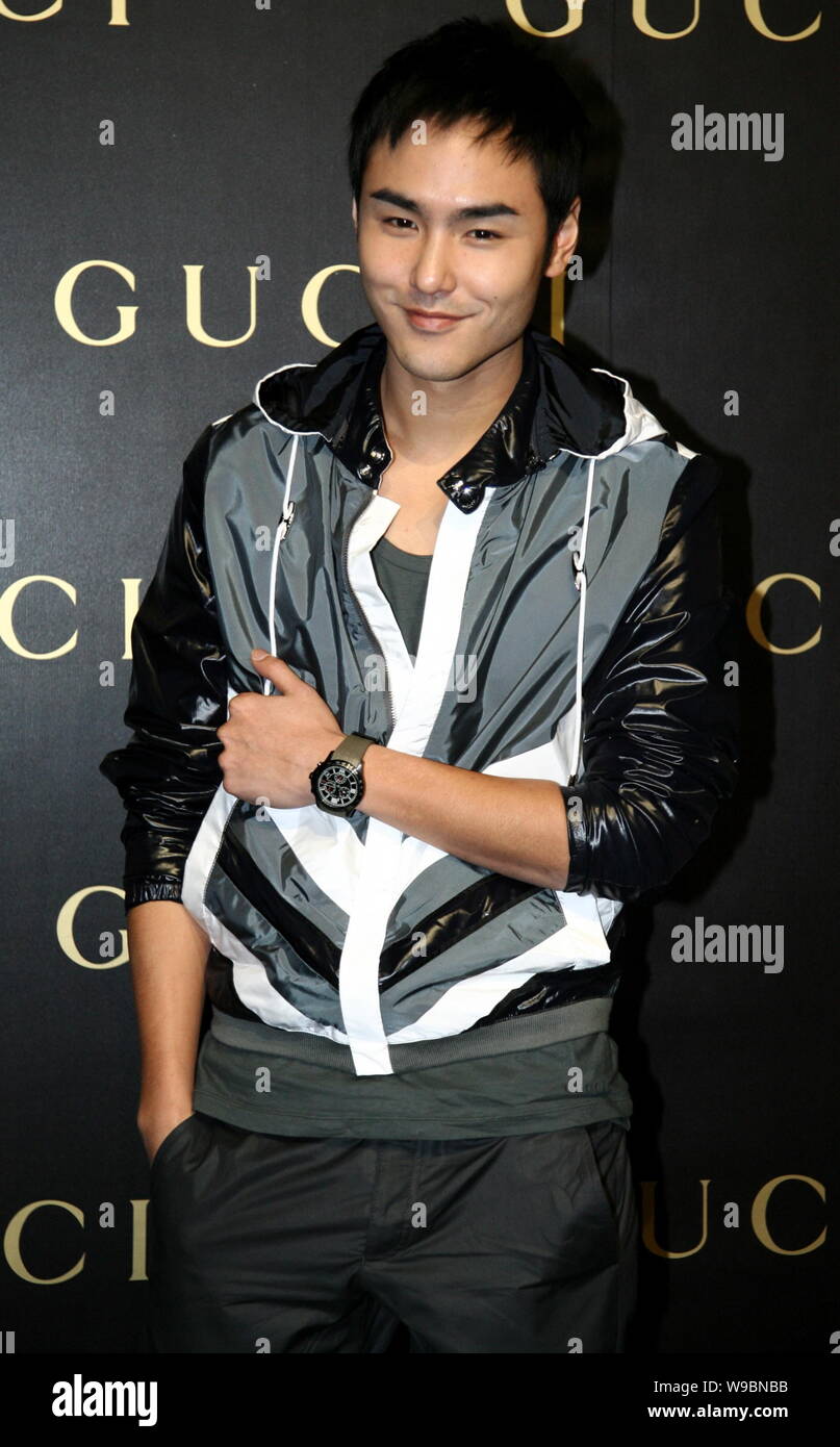 Taiwanese actor and model Ethan Ruan poses at the Gucci 2010 Timeless ...