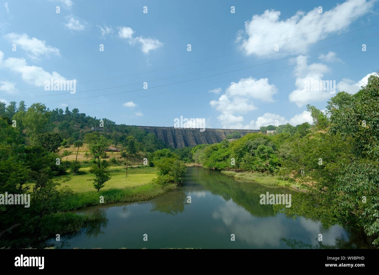 Bhandardara dam near Igatpuri, in the western ghats of India. Located in the Tehsil Akole Ahmednagar district Maharashtra, India. Stock Photo