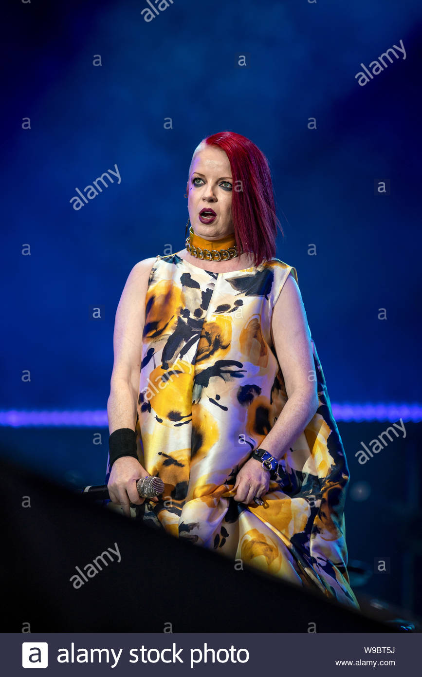 Garbage - lead singer Shirley Manson - performing live in 2019 - Stock Imag...