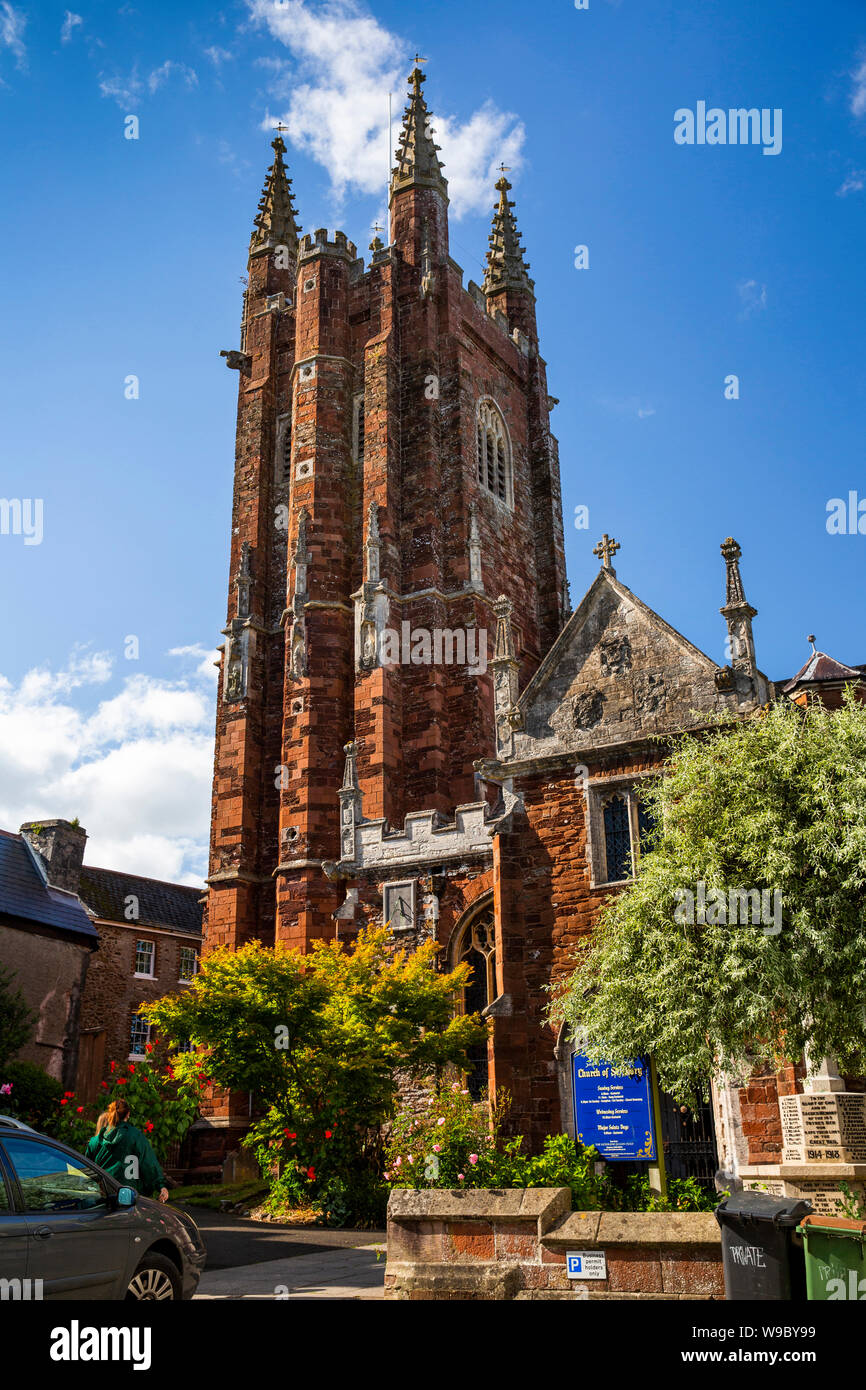 UK, England, Devon, Totnes, High Street, St Marys Church Stock Photo