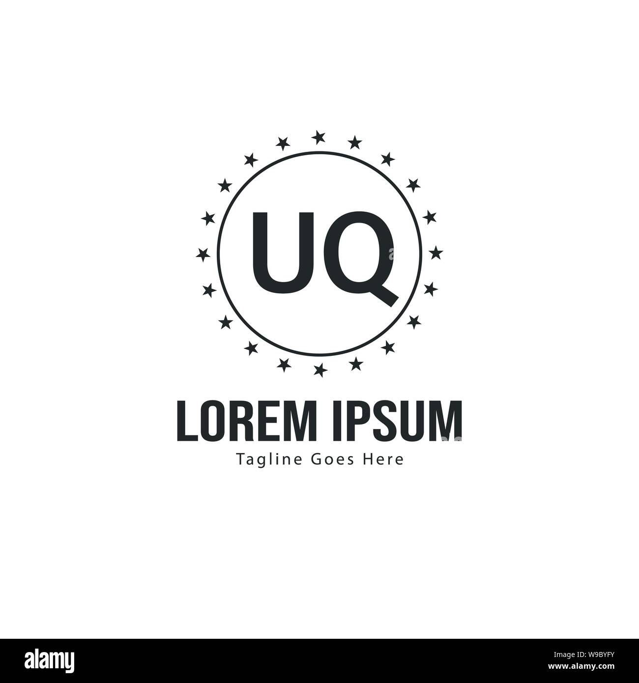 UQ Letter Logo Design. Creative Modern UQ Letters Icon Illustration