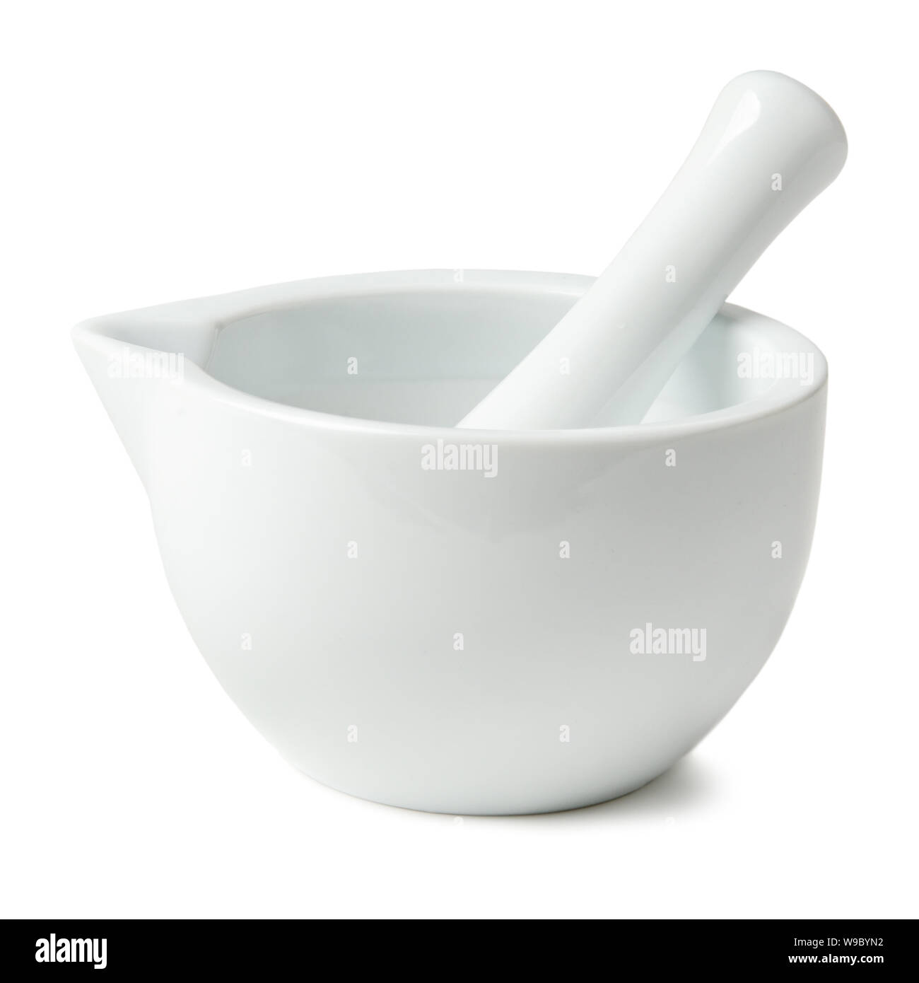 mortar and pestle isolated on white background Stock Photo Alamy