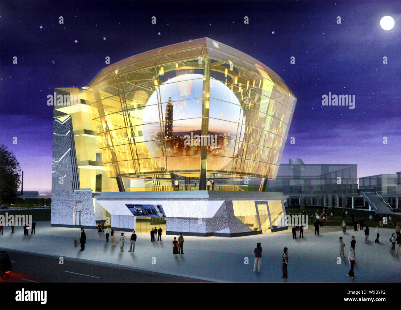 An handout artists rendition of the Taiwan Pavilion is seen at a signing ceremony for the participation of the Taipei World Trade Center in the World Stock Photo