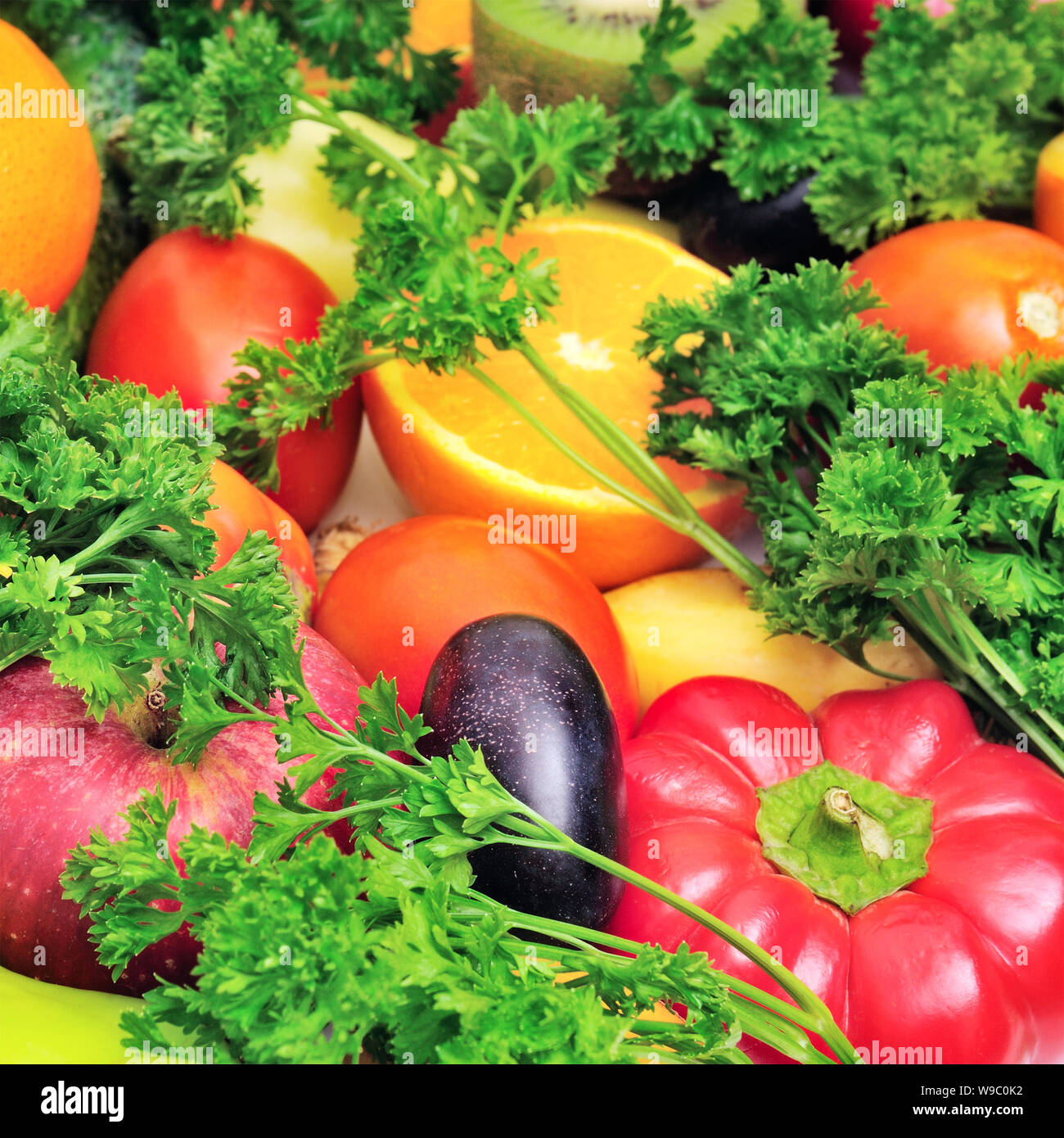 fruits and vegetables background Stock Photo - Alamy