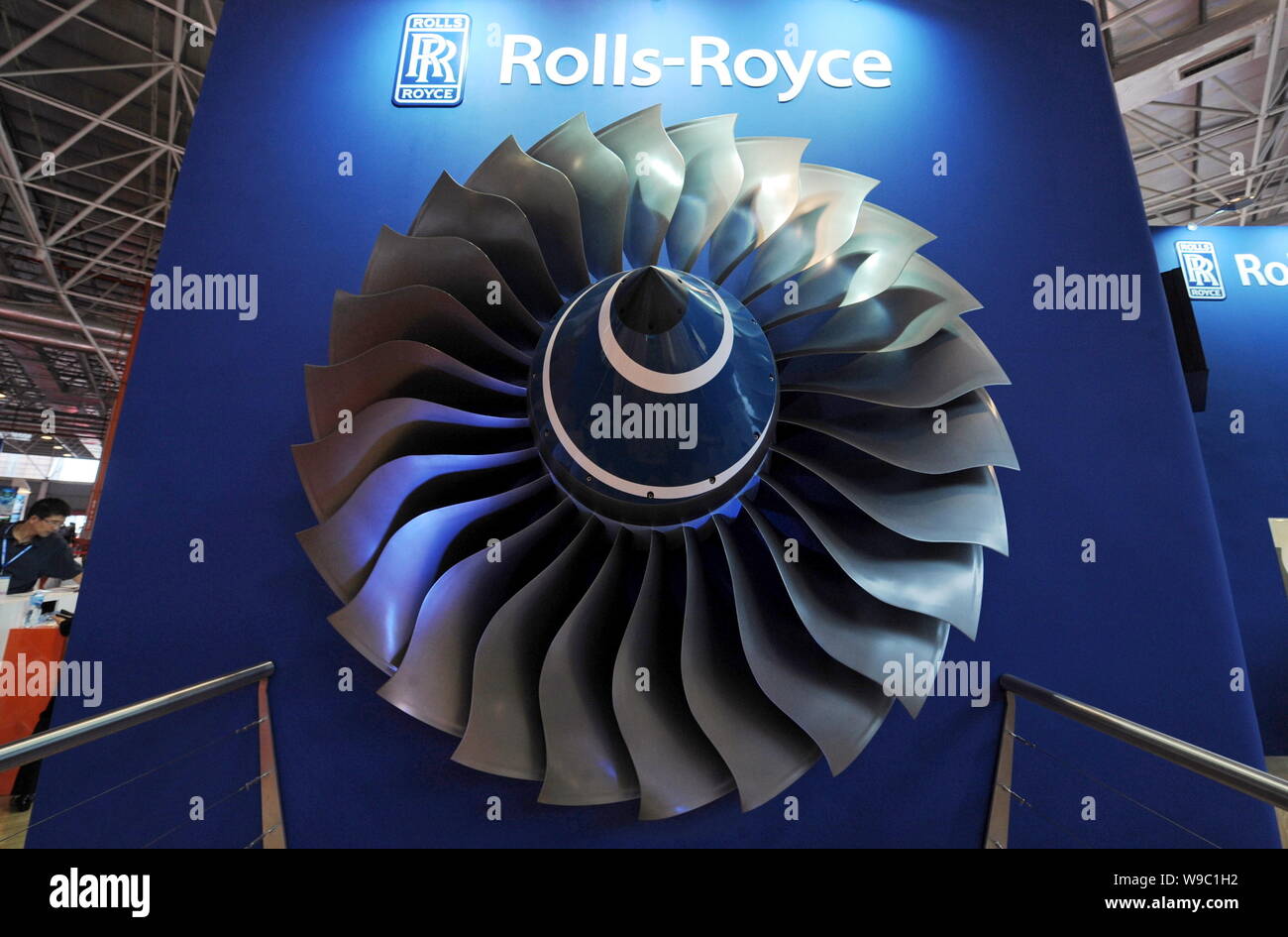 FILEVanes of a RollsRoyce jet aircraft engine are seen on display