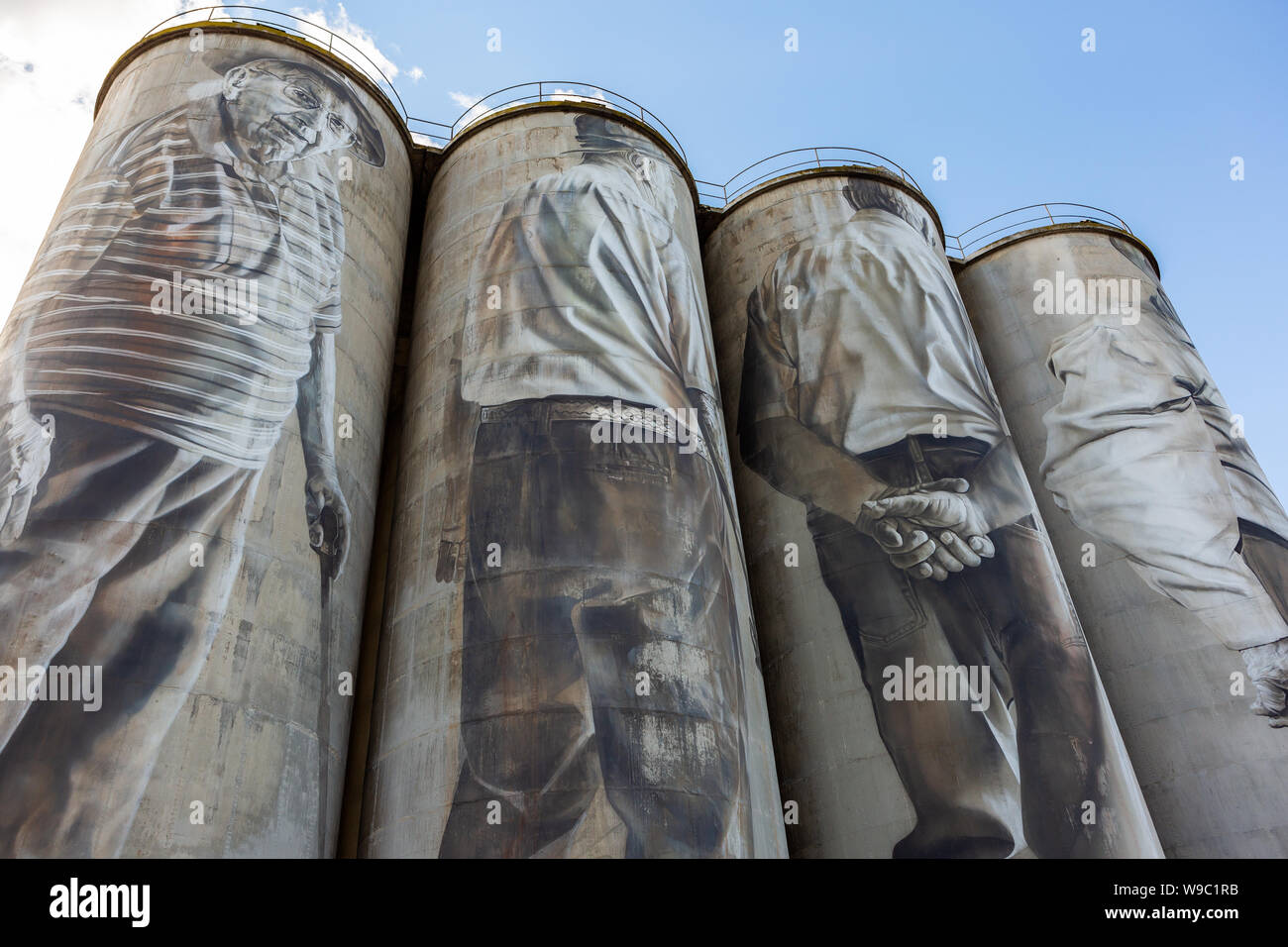 The Portland Silo Art project known as the foundations located in new south wales australia on 2nd August 2019 Stock Photo