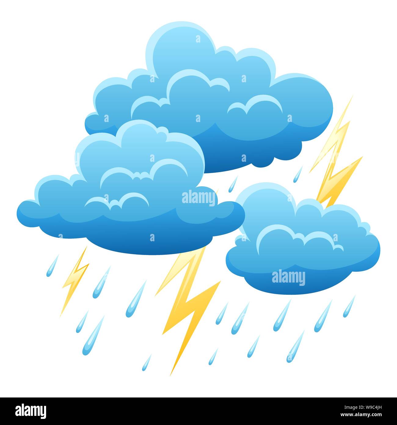 Background with thunderstorm. Illustration of clouds, rain and