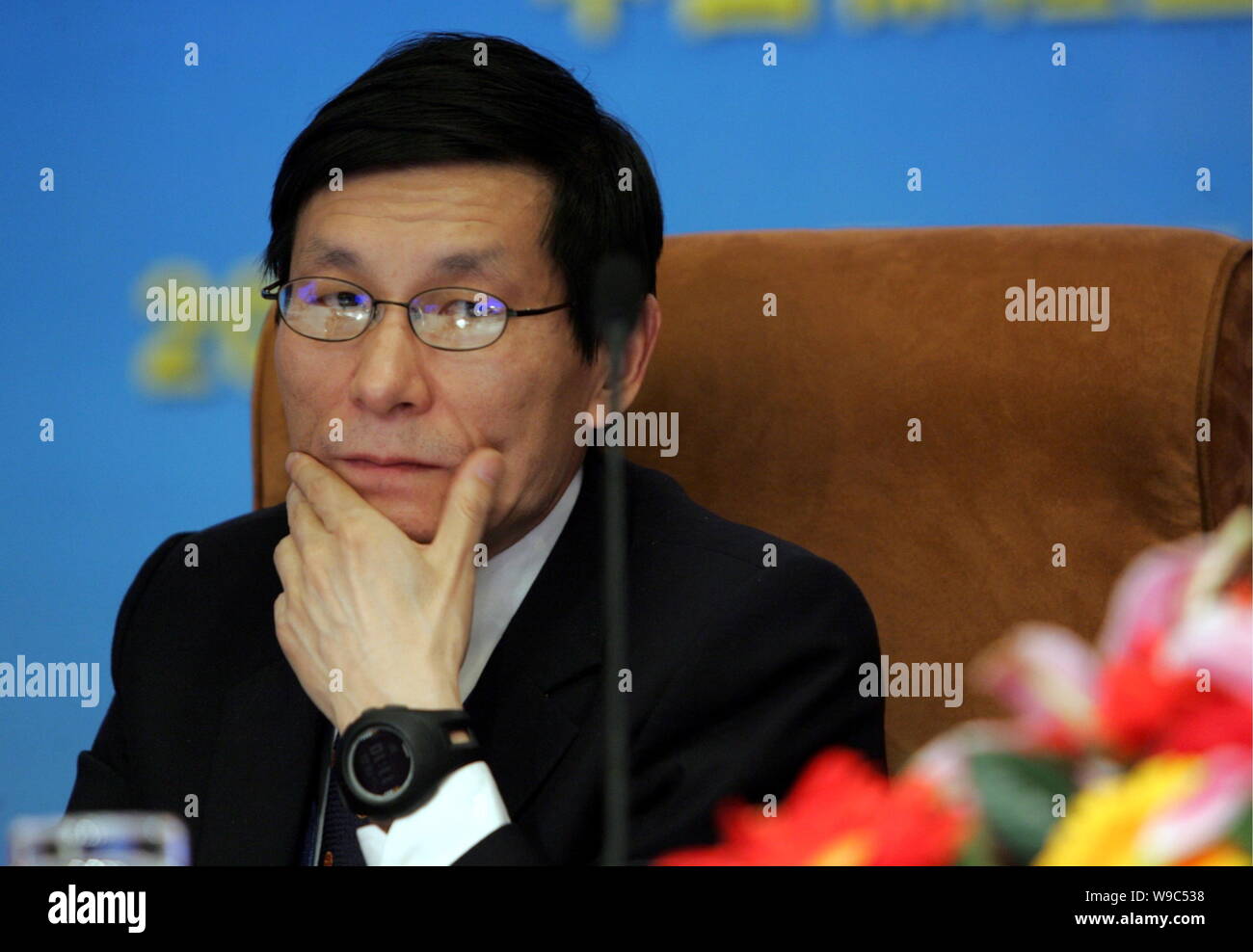 Zhu Yunlai, President of China International Capital Corporation Limited and the son of former Chinese Premier Zhu Rongji, is seen at the China Financ Stock Photo